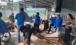 MIZA NGHI SƠN CÙNG ĐOÀN THANH NIÊN PHƯỜNG MAI LÂM, THỊ XÃ NGHI SƠN LẬP CÁC ĐIỂM THU GOM BAO BÌ TÁI CHẾ